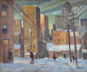 165 - "BAY ST, TORONTO, WINTER" - 20"x24"