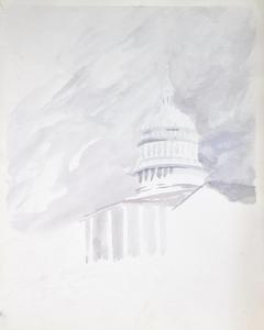 259 - untitled (U.S. Capitol building) (unfinished) - 15"x12"